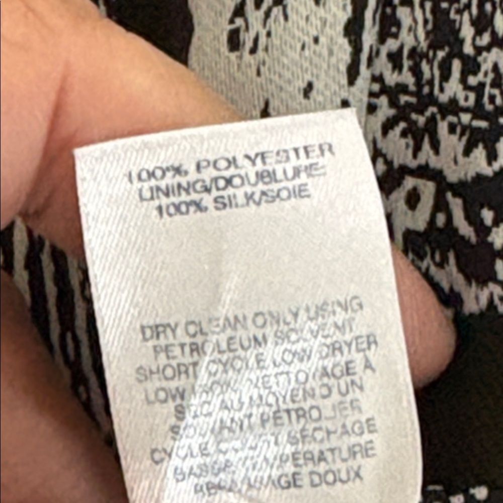 Oscar de la Renta Abstract Botanical Print 100% Silk Lined Slim Dress Pants - Picture 9 of 11